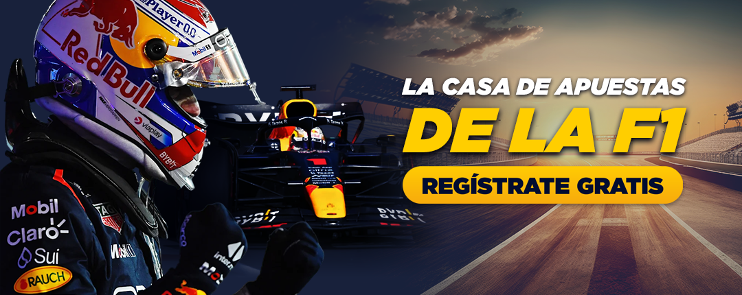 Apuesta a todas las carreras de la F1 en MasterBets365 casa de apuestas deportivas Banner Publicitario