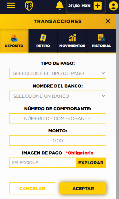 Recargar casino online con Transferencia directa MasterBets365 Mexico