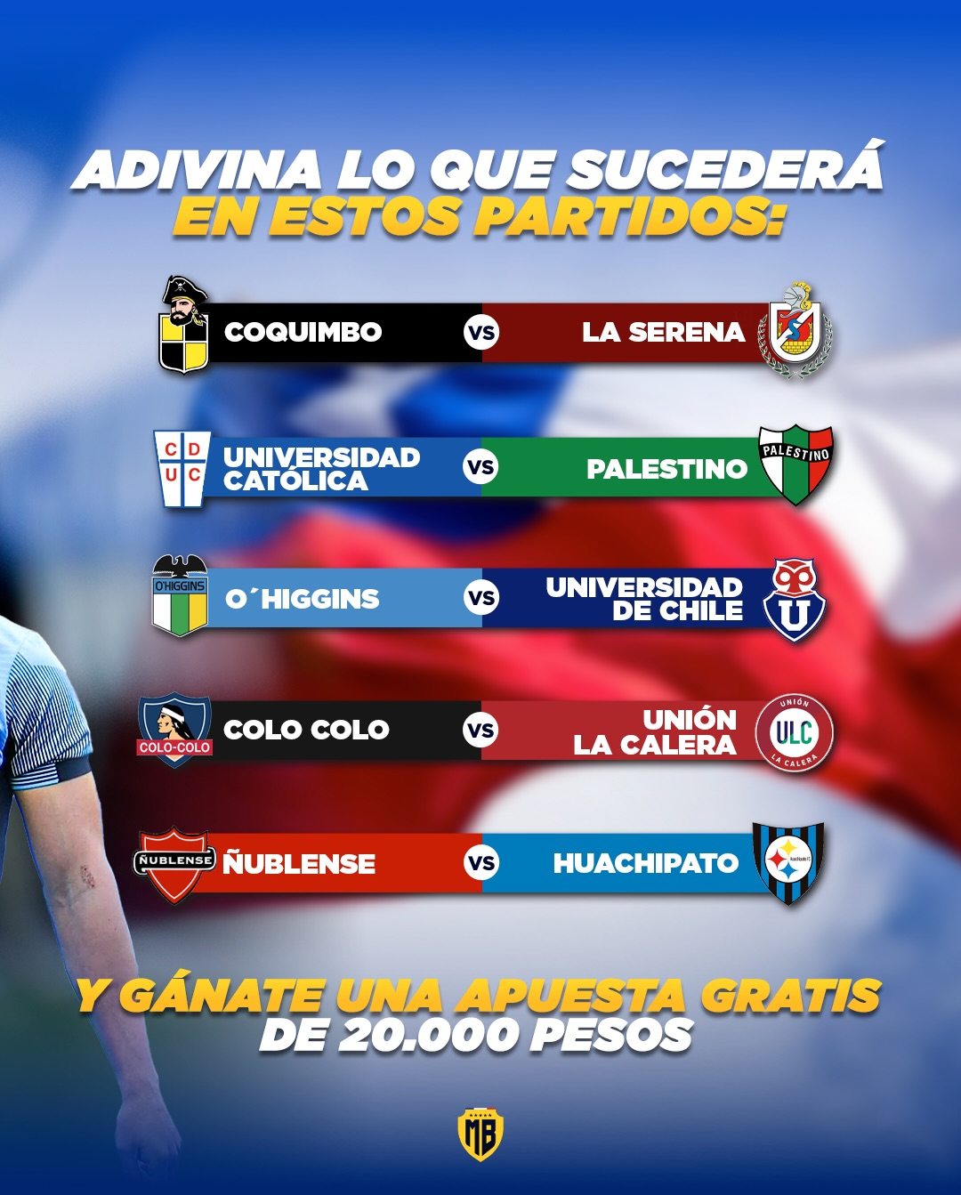 Partidos de la Jornada 28 de la Liga de Chile apuestas gratis 20000 pesos chilenos MasterBets365 apuestas futbol